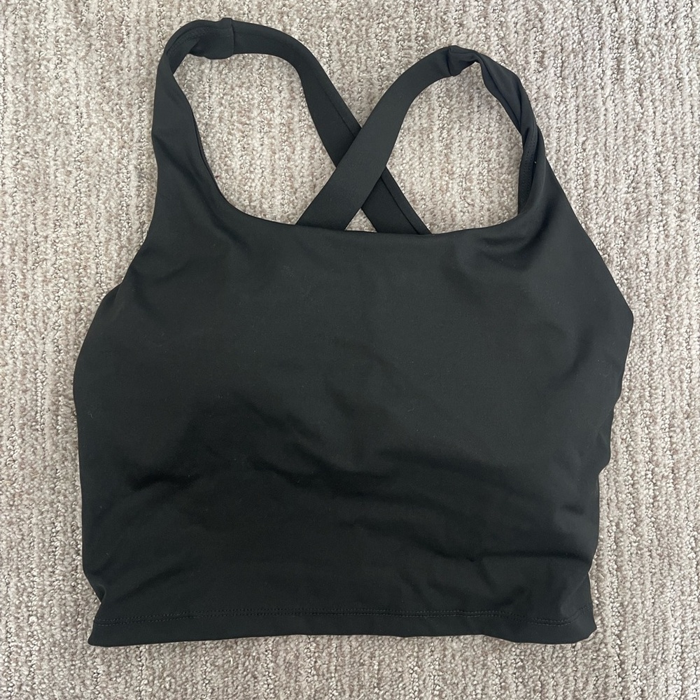 Black Cross-Back Crop - Women Sports Bra Top